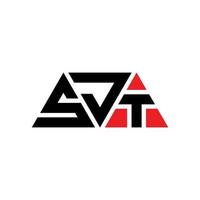 diseño de logotipo de letra triangular sjt con forma de triángulo. monograma de diseño del logotipo del triángulo sjt. plantilla de logotipo de vector de triángulo sjt con color rojo. logotipo triangular sjt logotipo simple, elegante y lujoso. sjt