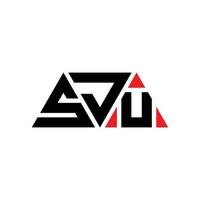 diseño de logotipo de letra de triángulo sju con forma de triángulo. monograma de diseño del logotipo del triángulo sju. plantilla de logotipo de vector de triángulo sju con color rojo. logotipo triangular sju logotipo simple, elegante y lujoso. sju