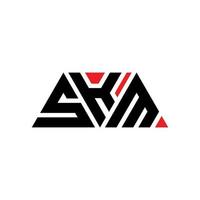 diseño de logotipo de letra triangular skm con forma de triángulo. monograma de diseño de logotipo de triángulo skm. plantilla de logotipo de vector de triángulo skm con color rojo. logo triangular skm logo simple, elegante y lujoso. skm