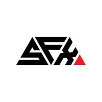 SFX triangle letter logo design with triangle shape. SFX triangle logo design monogram. SFX triangle vector logo template with red color. SFX triangular logo Simple, Elegant, and Luxurious Logo. SFX