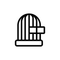 cage with feeding trough icon vector outline illustration