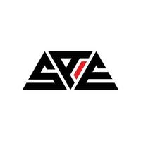 diseño de logotipo de letra triangular sae con forma de triángulo. monograma de diseño de logotipo de triángulo sae. plantilla de logotipo de vector de triángulo sae con color rojo. logo triangular sae logo simple, elegante y lujoso. sáe