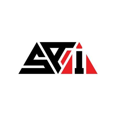 SAI triangle letter logo design with triangle shape. SAI triangle logo design monogram. SAI triangle vector logo template with red color. SAI triangular logo Simple, Elegant, and Luxurious Logo. SAI