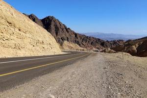 Highway in the Eilat Mountains in the Southern Negev, southern Israel. photo