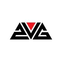 diseño de logotipo de letra triangular zvg con forma de triángulo. monograma de diseño de logotipo de triángulo zvg. plantilla de logotipo de vector de triángulo zvg con color rojo. logotipo triangular zvg logotipo simple, elegante y lujoso. zvg