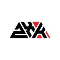 Diseño de logotipo de letra triangular zxk con forma de triángulo. monograma de diseño del logotipo del triángulo zxk. plantilla de logotipo de vector de triángulo zxk con color rojo. logotipo triangular zxk logotipo simple, elegante y lujoso. zxk