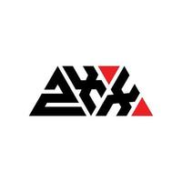 Diseño de logotipo de letra triangular zxx con forma de triángulo. monograma de diseño del logotipo del triángulo zxx. plantilla de logotipo de vector de triángulo zxx con color rojo. logotipo triangular zxx logotipo simple, elegante y lujoso. zxx