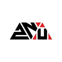 diseño de logotipo de letra triangular znu con forma de triángulo. monograma de diseño del logotipo del triángulo znu. plantilla de logotipo de vector de triángulo znu con color rojo. logotipo triangular znu logotipo simple, elegante y lujoso. znú