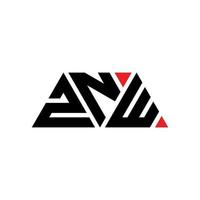 ZNW triangle letter logo design with triangle shape. ZNW triangle logo design monogram. ZNW triangle vector logo template with red color. ZNW triangular logo Simple, Elegant, and Luxurious Logo. ZNW