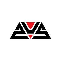 ZUS triangle letter logo design with triangle shape. ZUS triangle logo design monogram. ZUS triangle vector logo template with red color. ZUS triangular logo Simple, Elegant, and Luxurious Logo. ZUS
