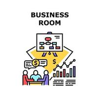 Business Room Vector Concept Color Illustration