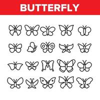 Butterfly Collection Elements Icons Set Vector