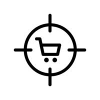 el propósito de comprar un vector de icono. ilustración de símbolo de contorno aislado