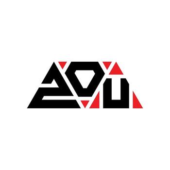 ZOU triangle letter logo design with triangle shape. ZOU triangle logo design monogram. ZOU triangle vector logo template with red color. ZOU triangular logo Simple, Elegant, and Luxurious Logo. ZOU