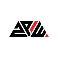 ZPW triangle letter logo design with triangle shape. ZPW triangle logo design monogram. ZPW triangle vector logo template with red color. ZPW triangular logo Simple, Elegant, and Luxurious Logo. ZPW