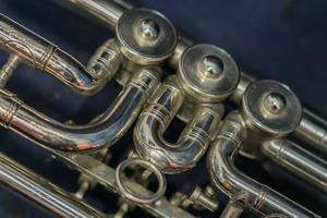 old trumpet closeup photo