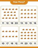 Counting game, how many Boat. Educational children game, printable worksheet, vector illustration