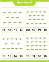 Counting game, how many Plane. Educational children game, printable worksheet, vector illustration