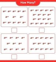 Counting game, how many Helicopter. Educational children game, printable worksheet, vector illustration