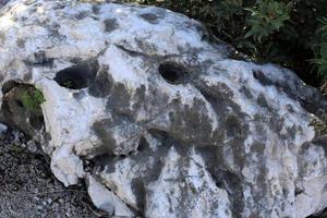 Stones in a city park on the Mediterranean coast photo