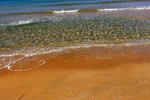 Coast of the Mediterranean Sea in the north of the State of Israel. photo