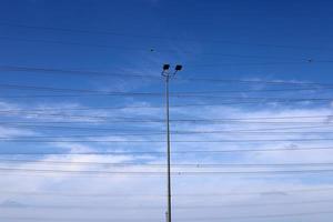 Electrical wires carrying high voltage current. photo