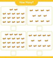 Counting game, how many Plane. Educational children game, printable worksheet, vector illustration