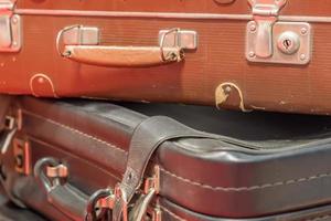 vintage suitcases closeup photo