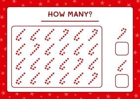 How many christmas lollipop, game for children. Vector illustration, printable worksheet