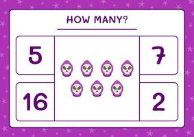 How many Ghost, game for children. Vector illustration, printable worksheet