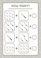 How many Knife, game for children. Vector illustration, printable worksheet