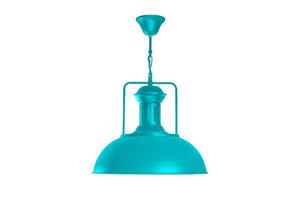 Cyan hanging lamp isolated. photo