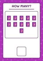 How many Book, game for children. Vector illustration, printable worksheet