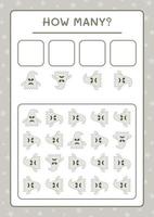 How many Ghost, game for children. Vector illustration, printable worksheet