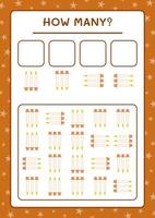 How many christmas candle, game for children. Vector illustration, printable worksheet