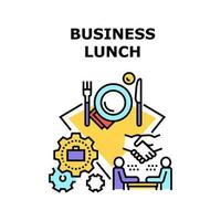 Business Lunch Vector Concept Color Illustration