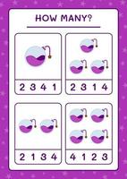 How many Potion Bottle, game for children. Vector illustration, printable worksheet