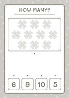 How many Bone, game for children. Vector illustration, printable worksheet