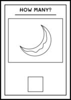 How many Moon, game for children. Vector illustration, printable worksheet