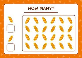 How many Candy, game for children. Vector illustration, printable worksheet