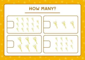 How many Spear, game for children. Vector illustration, printable worksheet