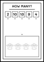 How many Ghost, game for children. Vector illustration, printable worksheet