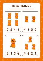 How many Cat, game for children. Vector illustration, printable worksheet