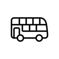 ilustración de contorno de vector de icono de autobús turístico de dos pisos