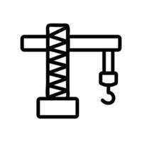Crane construction icon vector. Isolated contour symbol illustration vector