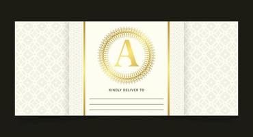 luxury invitation card with border vector