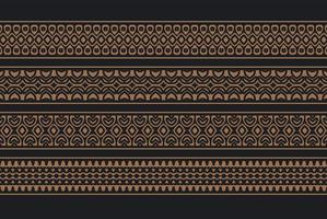 ornament style ethnic seamless borders set vector