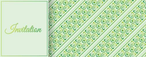 Green invitation background style ornamental pattern vector