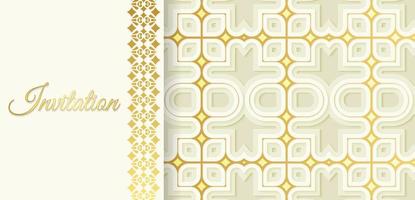 Gold invitation background style ornamental pattern vector