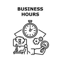 Business Hours Vector Concept Black Illustration